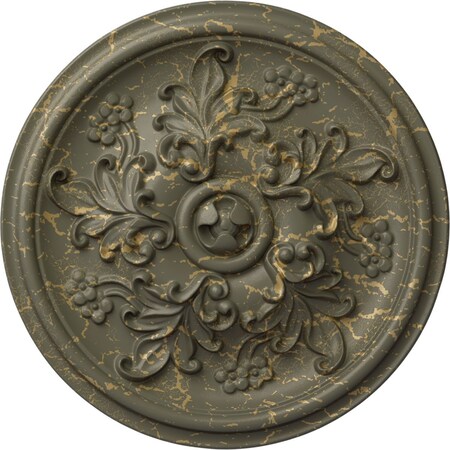 Ekena Millwork Katheryn Ceiling Medallion (Fits Canopies up to 2 1/8"), 14 1/2"OD x 2 3/4"P, Witch Hazel Crackle CM14KTWHC